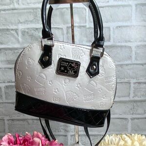 Hello Kitty Embossed White and Black Handbag